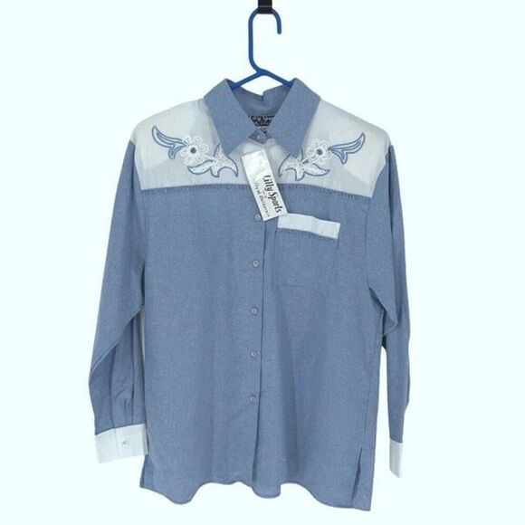 Lilly of California 100% cotton. 70's or 80's Vintage Button Down Shirt Medium‎ - Picture 2 of 10